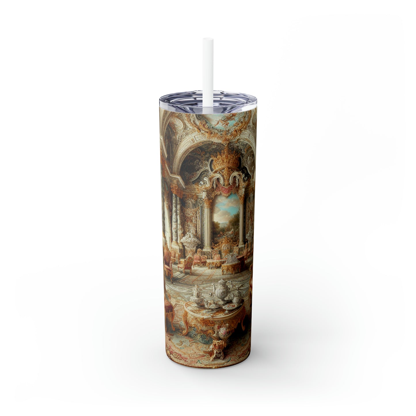 "Enchanted Court Symphony" - Vaso delgado con pajita de Alien Maars® de 20 oz estilo barroco