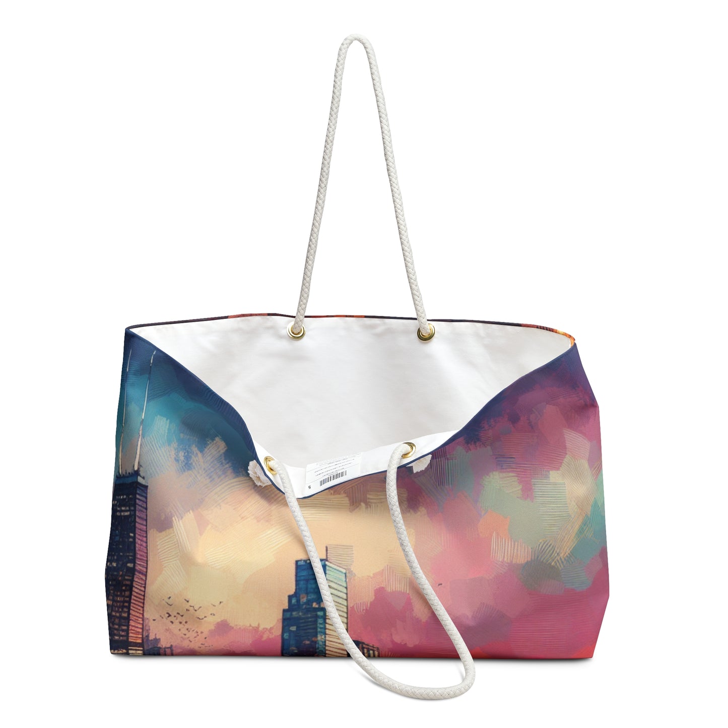 "Dusky Reflections: City Skyline at Sunset" - The Alien Weekender Bag