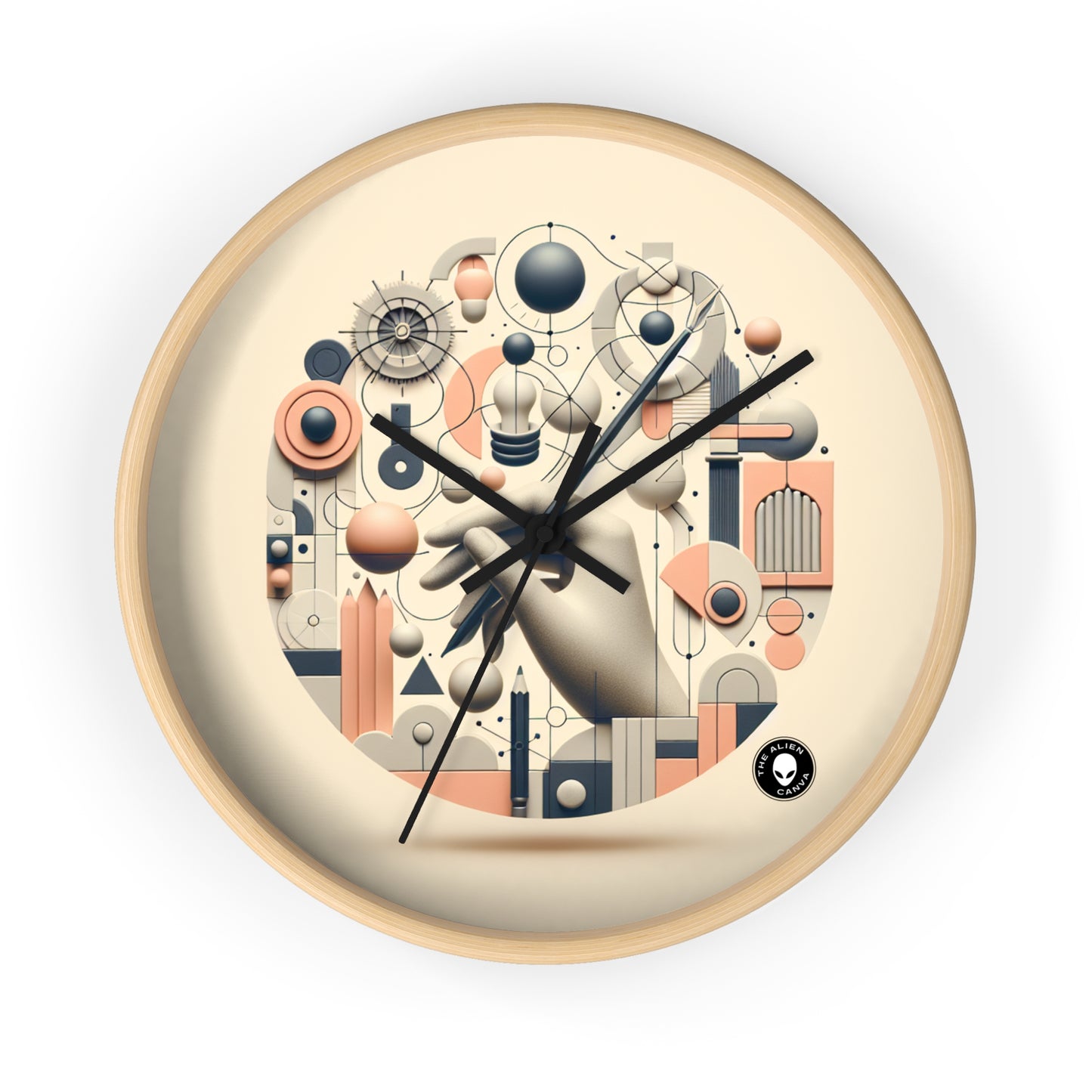 "Tech-Nature Fusion: An Artistic Exploration" - The Alien Wall Clock Conceptual Art