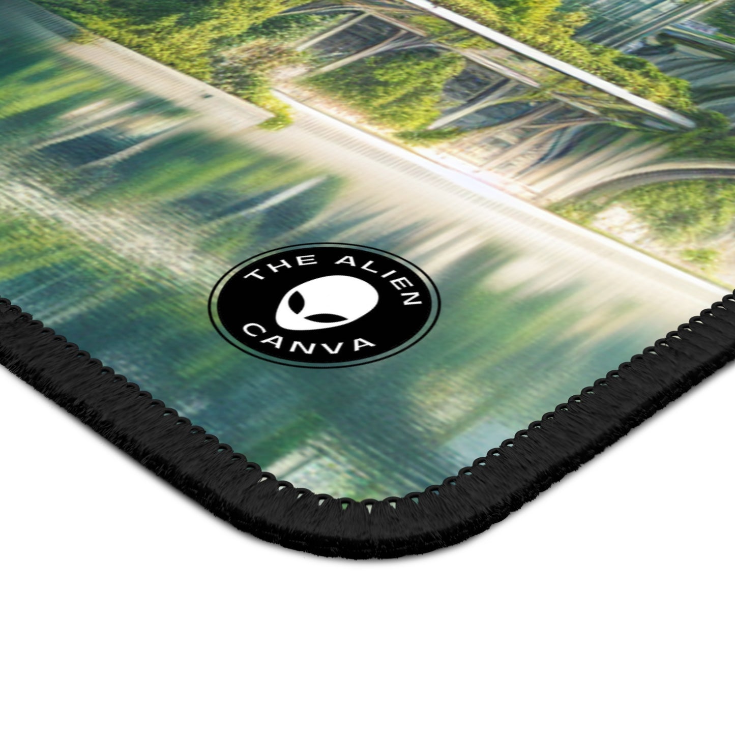 "La fusión de la naturaleza: un paisaje urbano futurista" - The Alien Gaming Mouse Pad