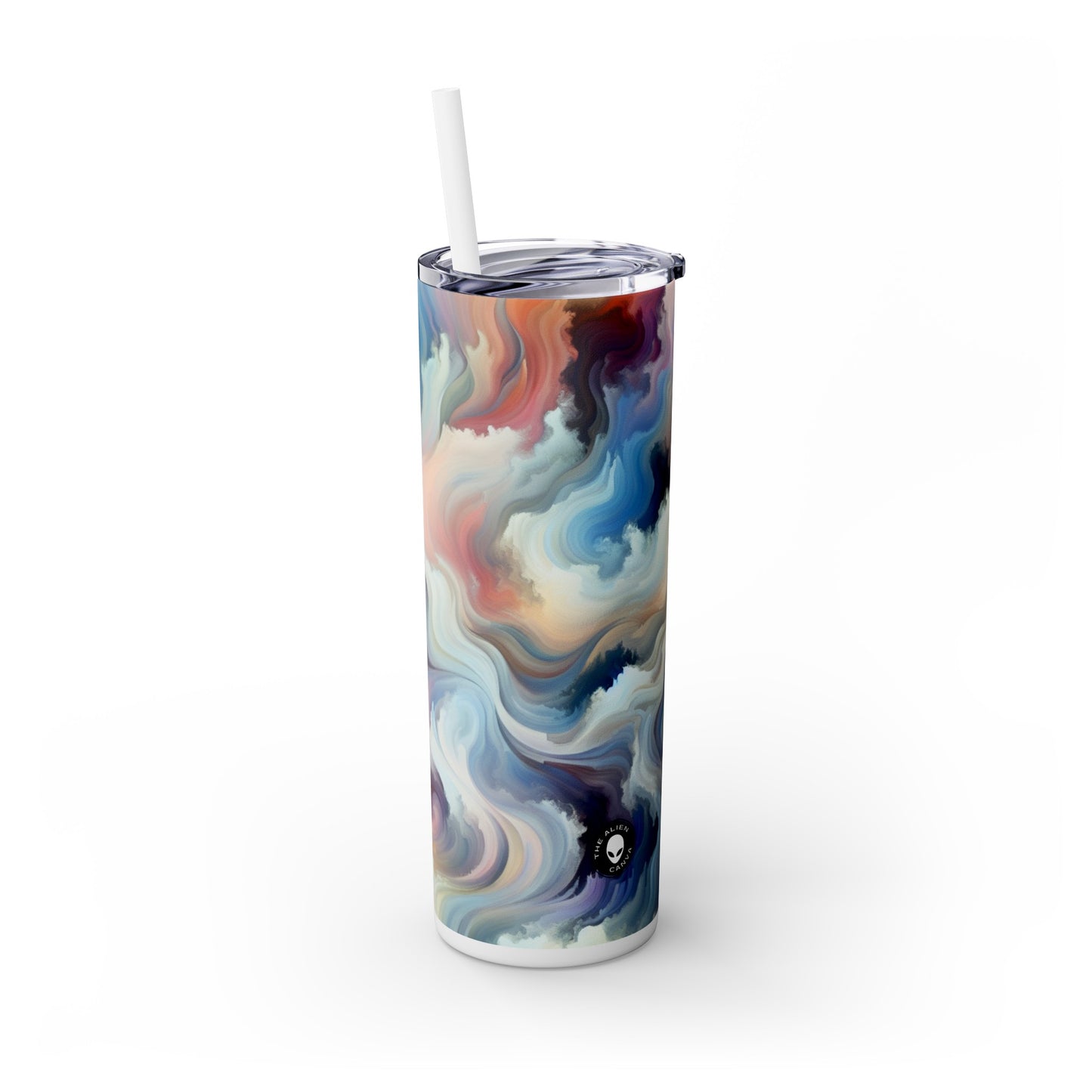 « Harmonie dans la nature : une abstraction lyrique » - The Alien Maars® Skinny Tumbler avec paille 20oz Abstraction lyrique