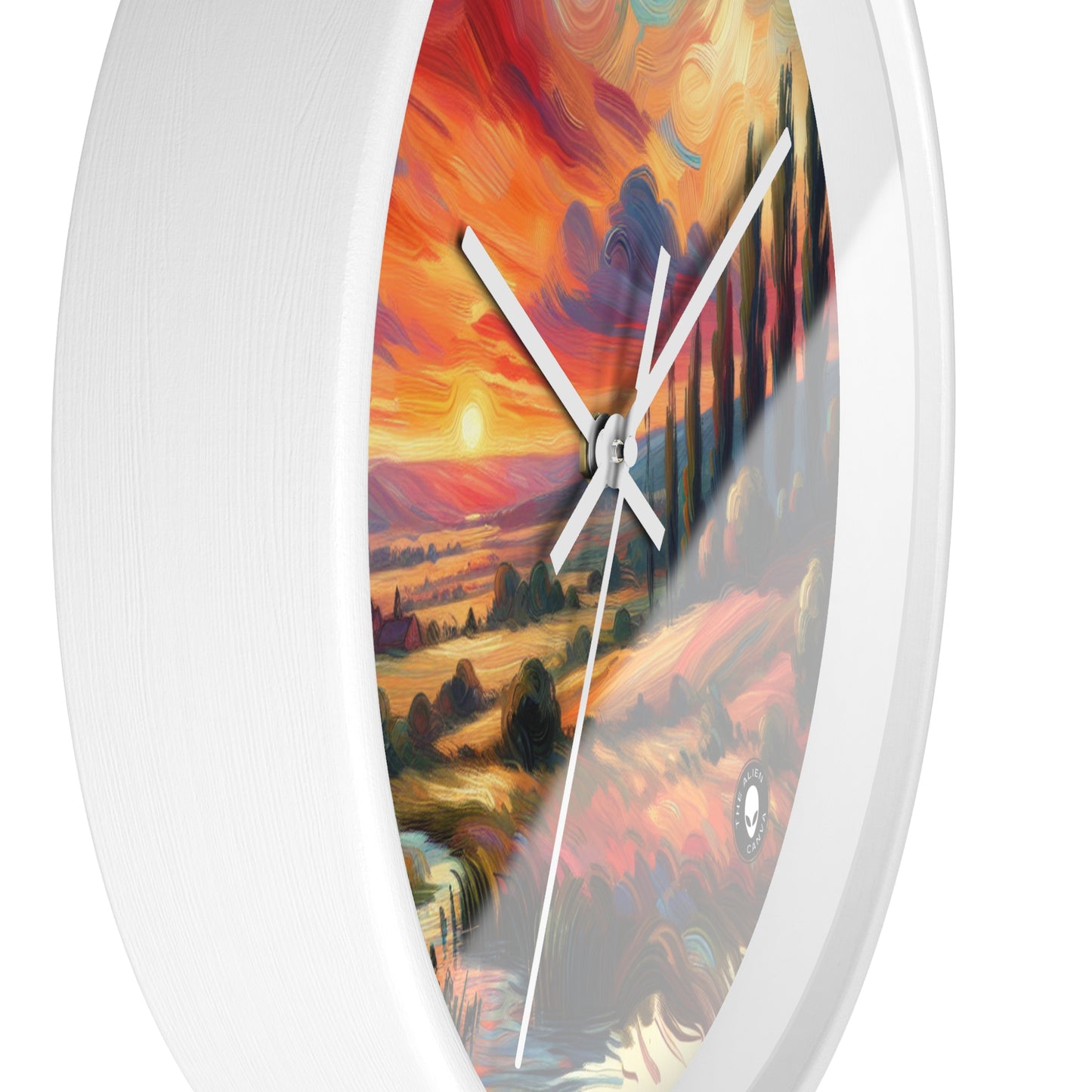 "Harmonious Vistas: A Post-Impressionist Celebration of Nature and Rural Life" - The Alien Wall Clock Post-Impressionism