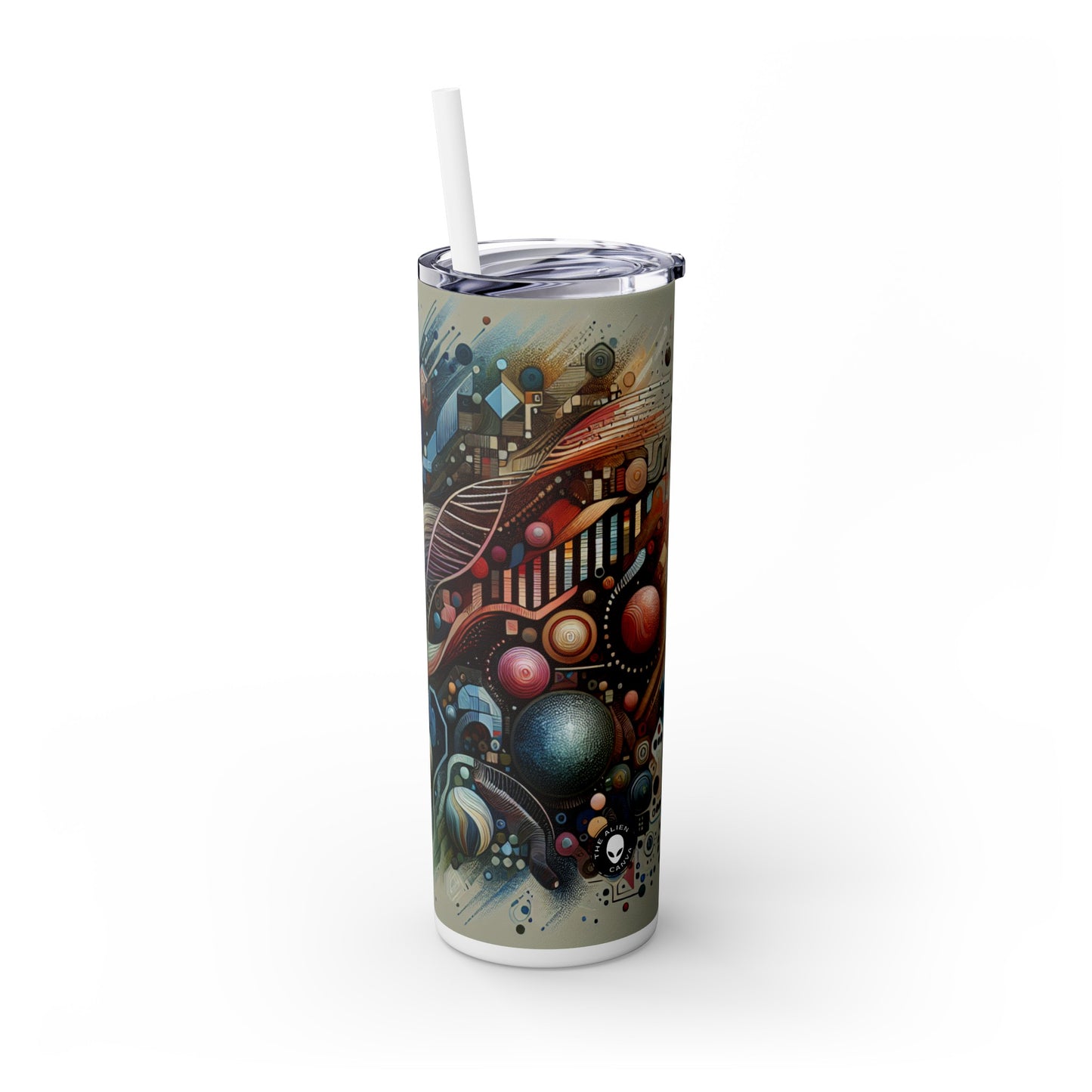 "Biofuturismo: arte inspirado en las alas de mariposa" - Vaso delgado con pajita de Alien Maars® de 20 oz Bio Art