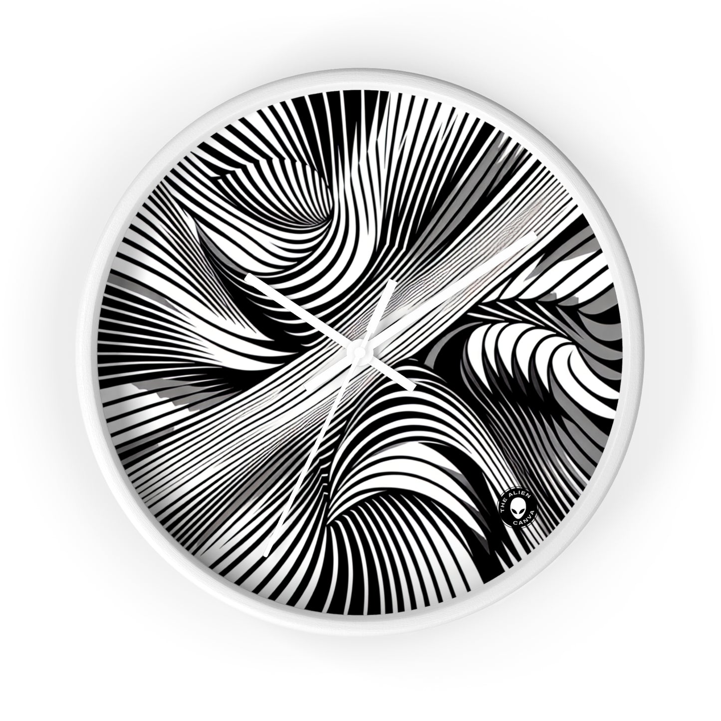 "Movimiento incorporado: exploración de la ilusión dinámica a través del arte óptico" - The Alien Wall Clock Op Art