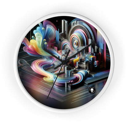 "Neon Nights: A Futuristic Urban Dream" - The Alien Wall Clock Digital Art