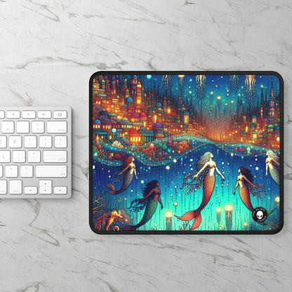 "Glowing Jellyfish City: A Whimsical Underwater World" - The Alien Gaming Mouse Pad