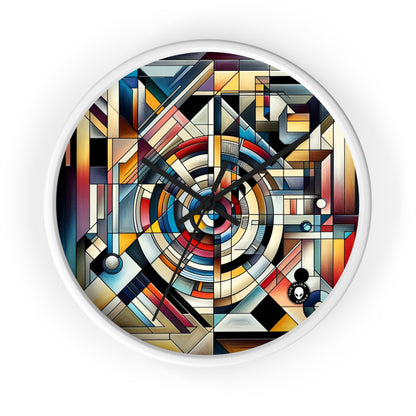 "City Lights: Geometric Nightfall" - The Alien Wall Clock Geometric Abstraction