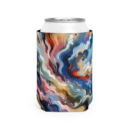 "Sunrise Serenity: una pintura abstracta inspirada en la renovación" - Abstracción lírica de la funda Alien Can Cooler