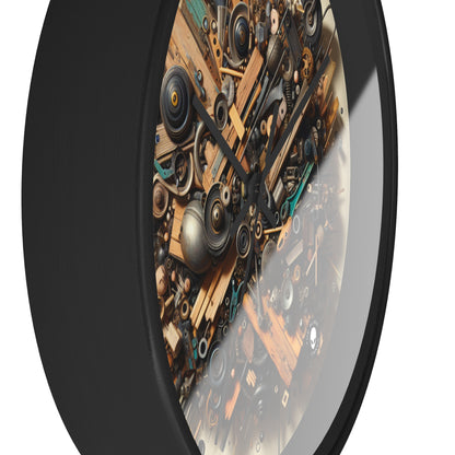 "Nature's Harmony: Assemblage Art with Found Objects" - The Alien Wall Clock Assemblage Art