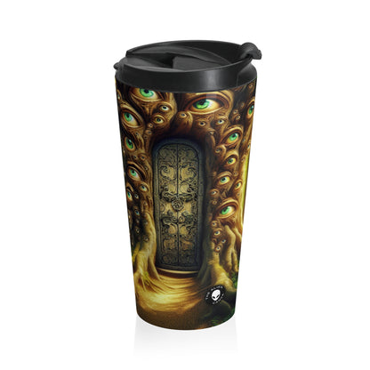 "The Watchful Forest: The Enchanted Doorway" - The Alien Stainless Steel Travel Mug