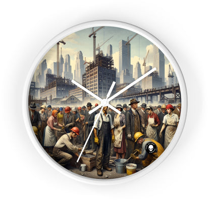 Title: "Unity in Action: Celebrating Solidarity's Triumph" - The Alien Wall Clock Social Realism