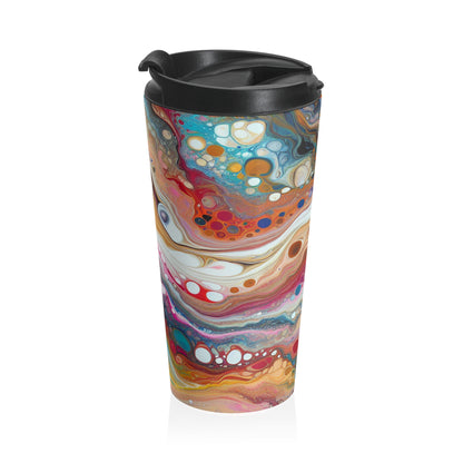 "Cosmic Colours: Creating a Mesmerizing Acrylic Pour Inspired by Celestial Nebulas" - The Alien Stainless Steel Travel Mug Acrylic Pouring