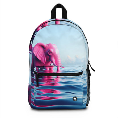 "The Pink Elephant in the Deep Blue Sea" - The Alien Backpack A pink elefant floating in the ocean