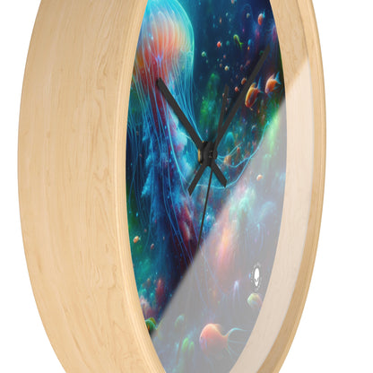 "Glowing Jellyfish in the Enchanted Underwater World" - The Alien Wall Clock