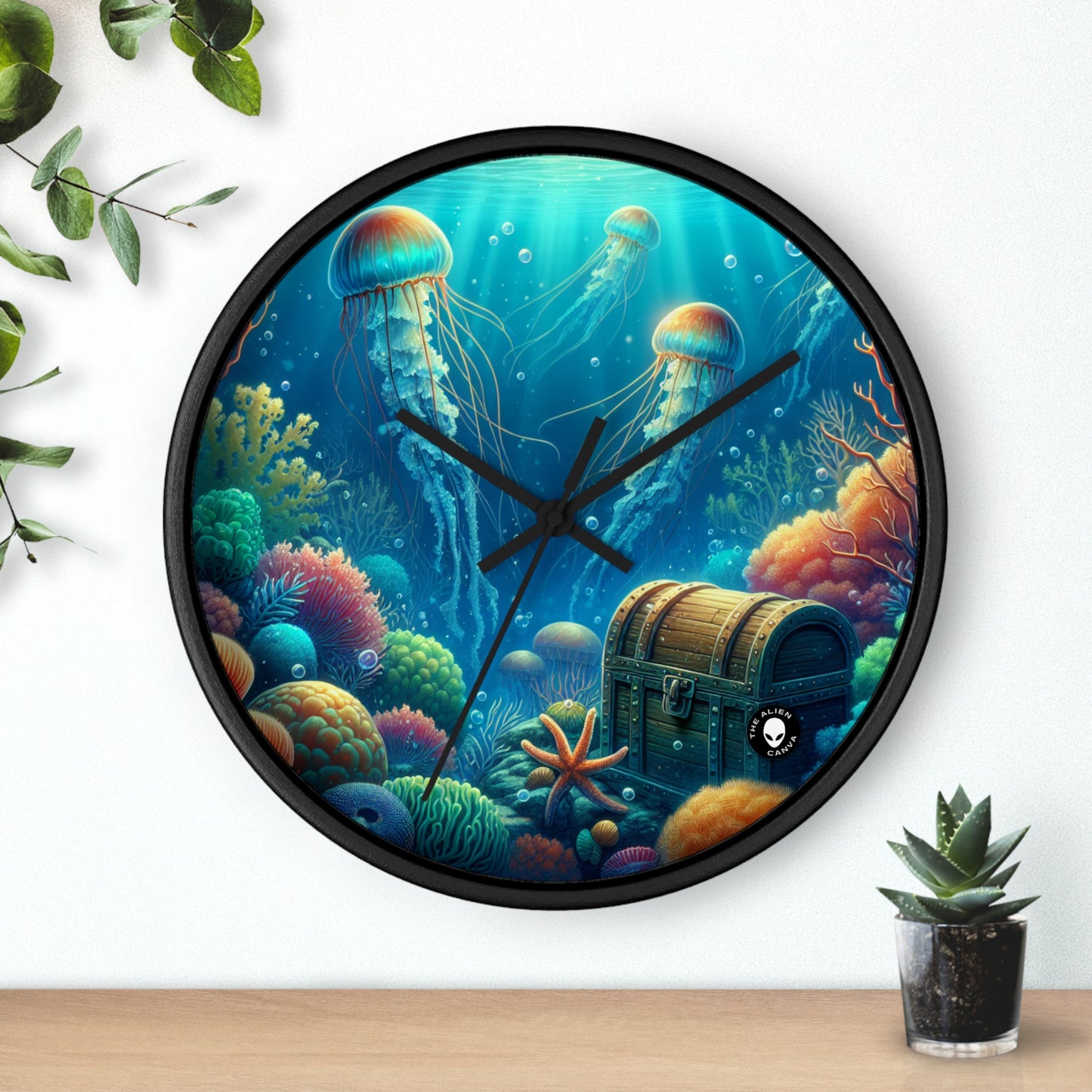 "Beneath the Waves: A Hidden Treasure" - The Alien Wall Clock