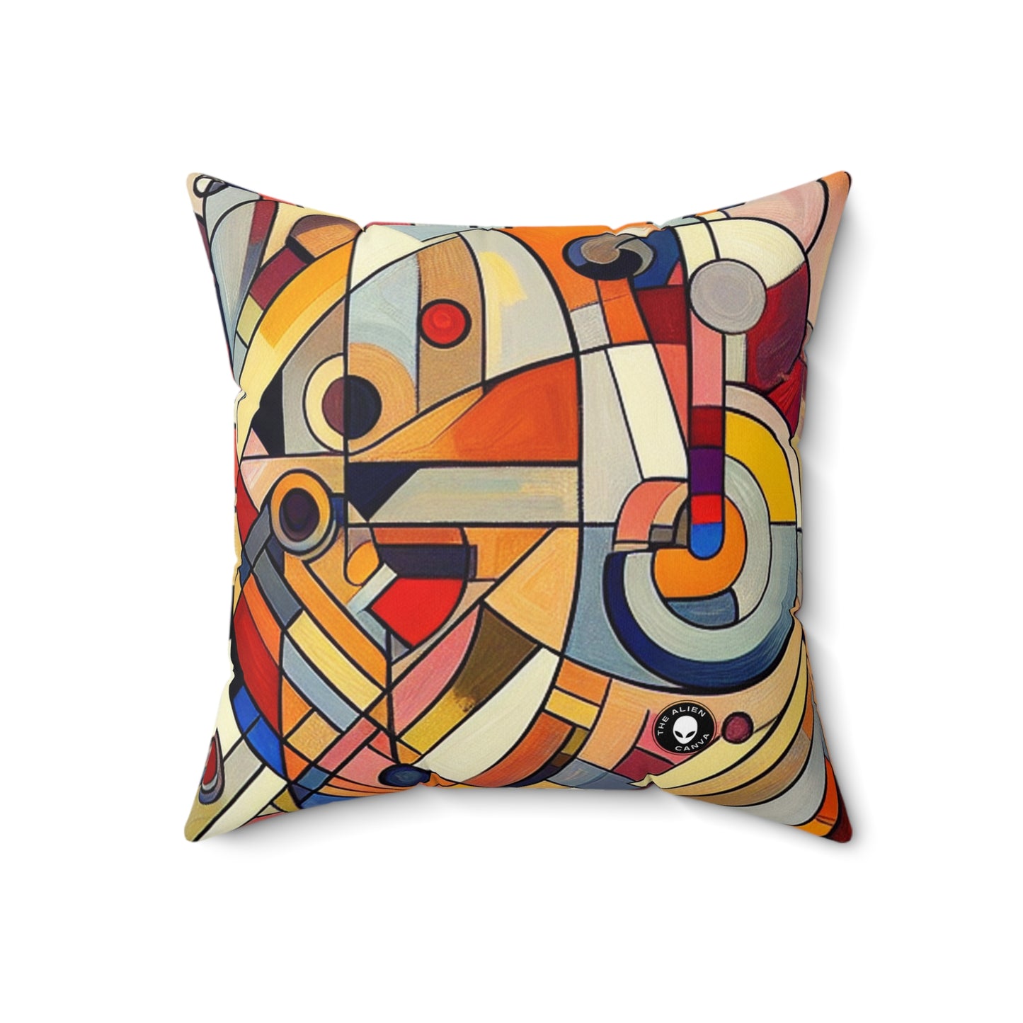 Chaos and Harmony: A Visual Dance- The Alien Spun Polyester Square Pillow Abstract Art