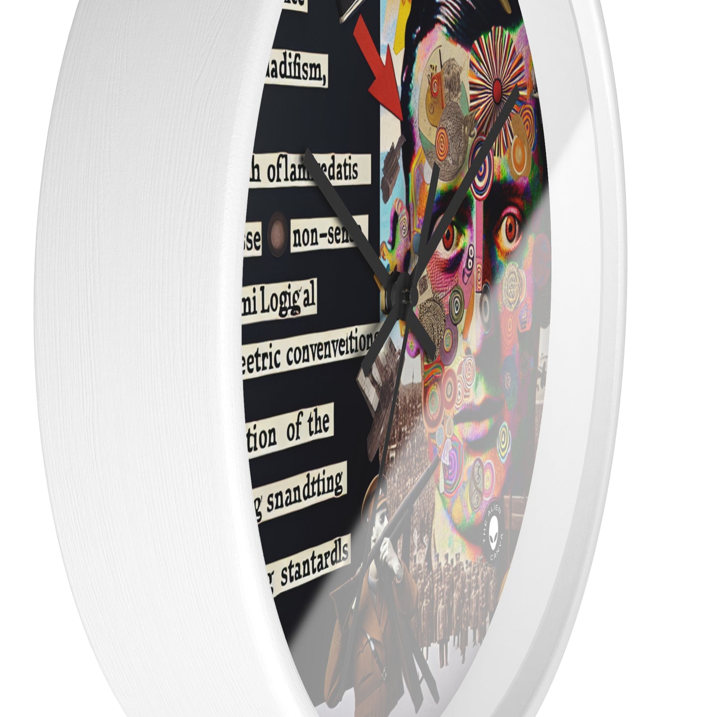 "Absurdity Unleashed: Creating a Dadaist Collage of Chaos" - The Alien Wall Clock Dadaism