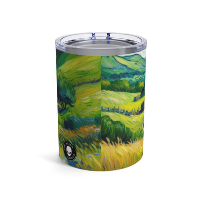 "Mystical Morning: A Post-Impressionist Journey into a Vibrant Dawn" - The Alien Tumbler 10oz Post-Impressionism