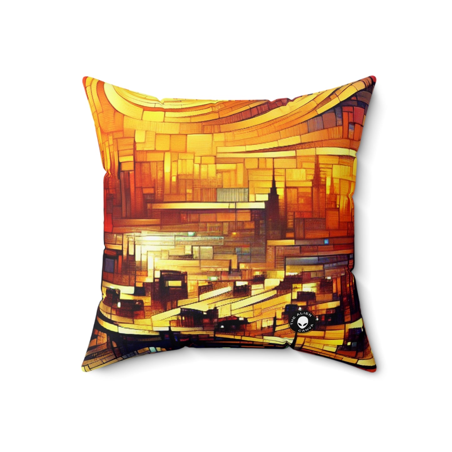 "A World Beyond: An Epic Fantasy Game Landscape"- The Alien Spun Polyester Square Pillow Video Game Art