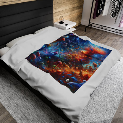 "Glowing Coral Dance Party" - The Alien Velveteen Plush Blanket