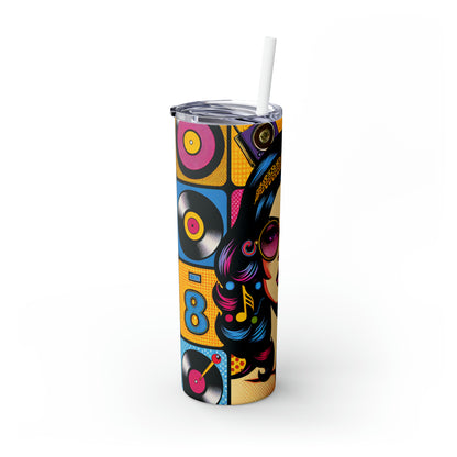 "Celebrating Pop Iconography: A Retrospective Portrait" - The Alien Maars® Skinny Tumbler with Straw 20oz Pop Art