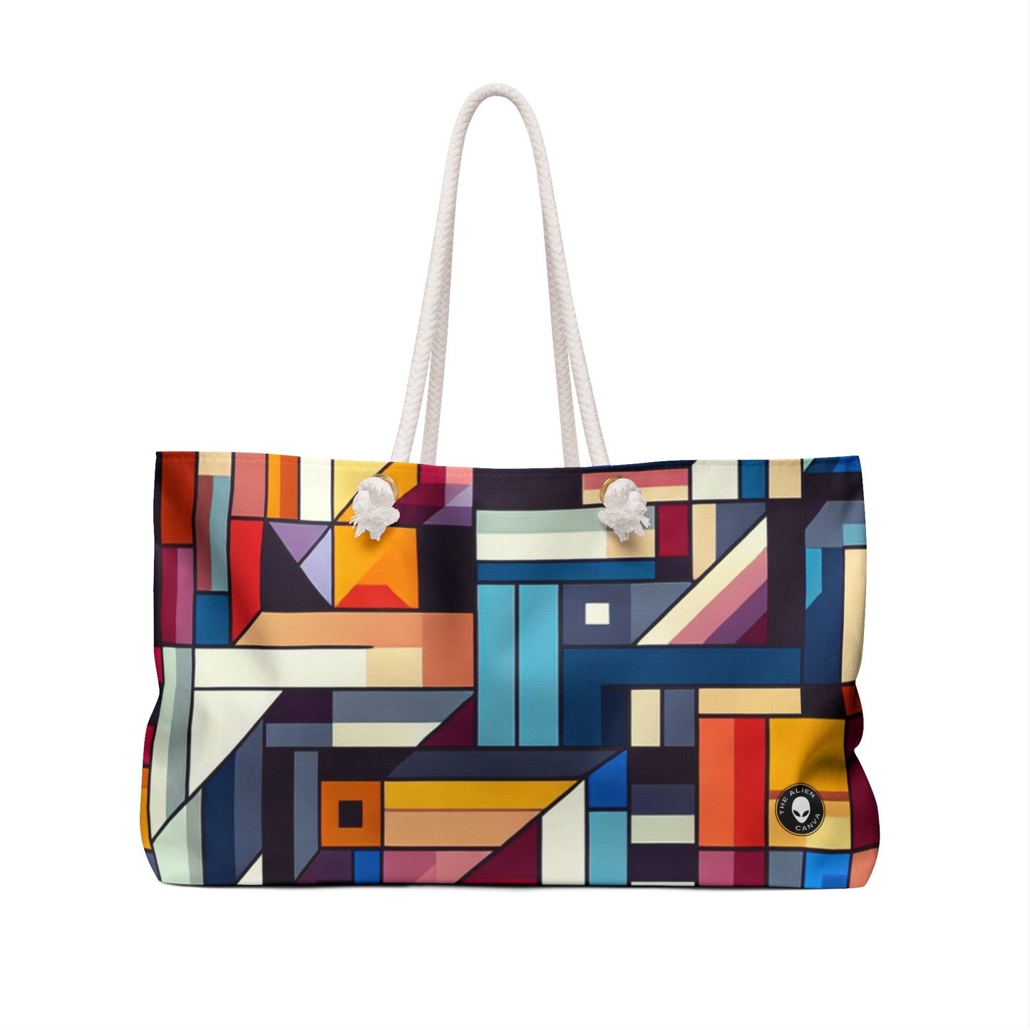 "Futuristic Cityscape: A Geometric Perception" - The Alien Weekender Bag Hard-edge Painting