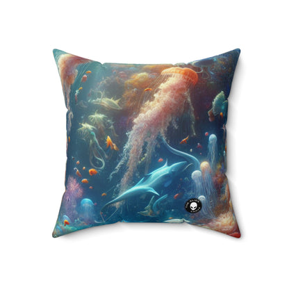 "Enchanted Aquatic Wonderland"- The Alien Spun Polyester Square Pillow