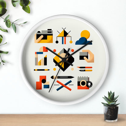 "Géométrie tranquille : art paysager minimaliste" - L'horloge murale Alien Art minimaliste