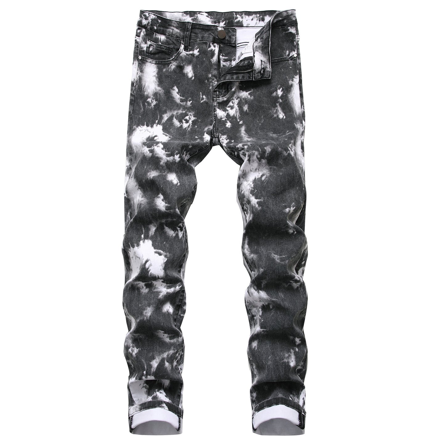 Pantalón dividido de hombre estampado de moda slim fit