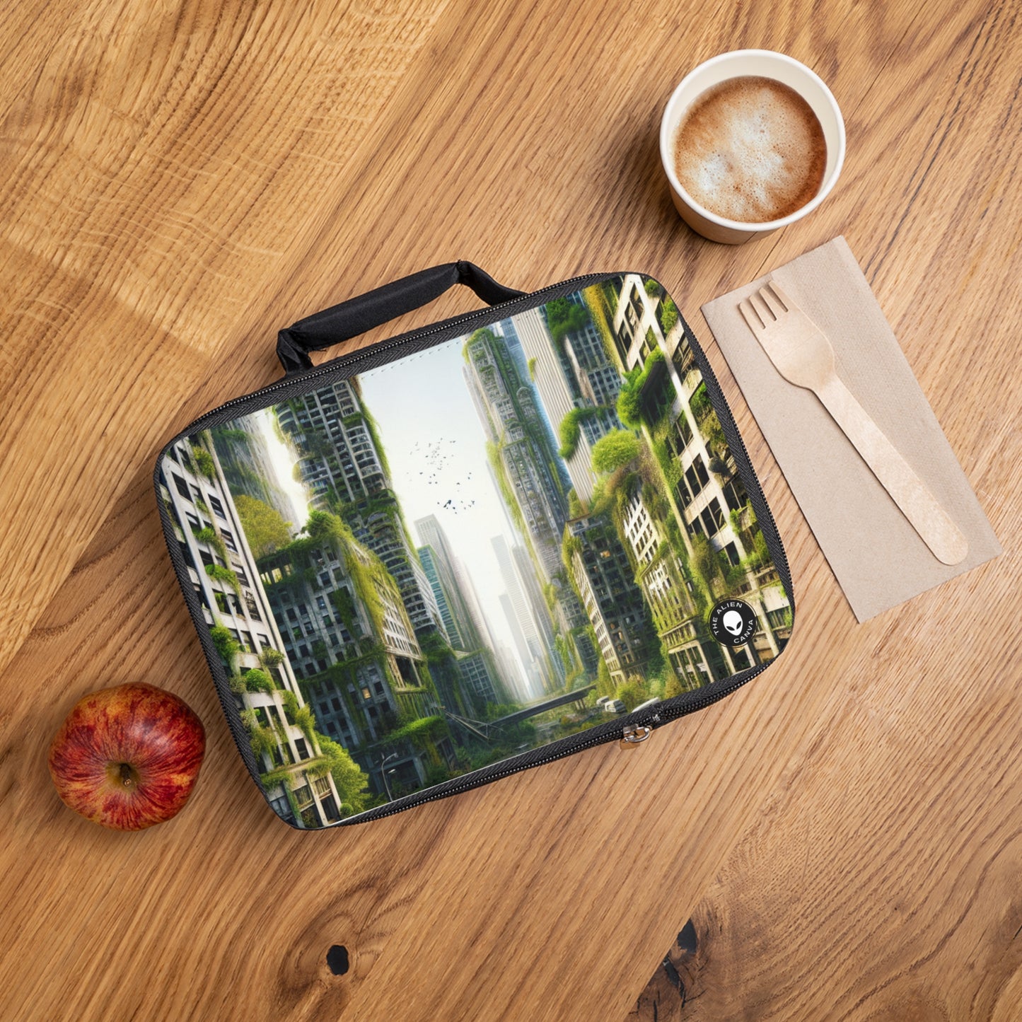 "Nature's Reclamation: A Futuristic Urban Jungle"- The Alien Lunch Bag