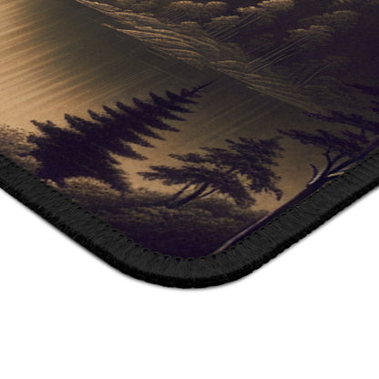 "Amanecer en el lago: Una mañana de montaña con niebla" - The Alien Gaming Mouse Pad Estilo tonalismo