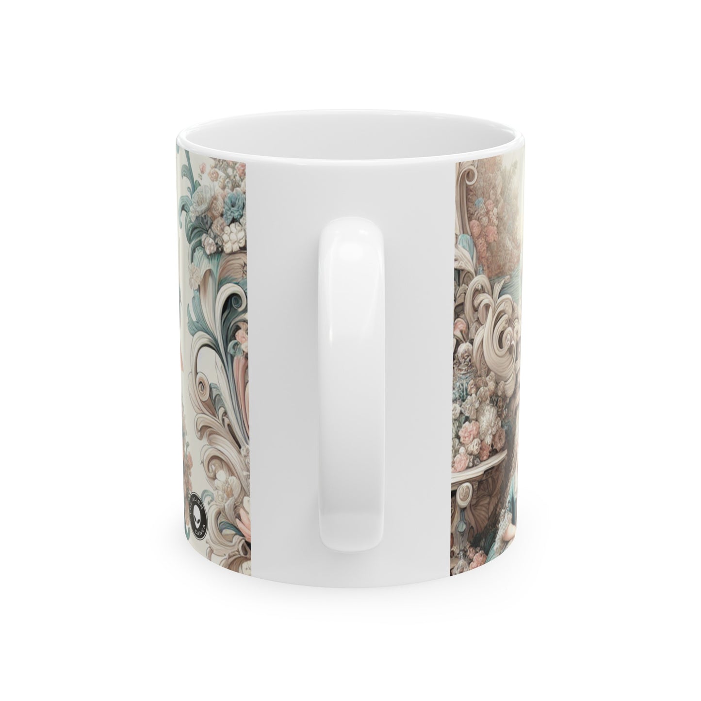 "Enchantment in Pastel Gardens: Rococo Fairy Princess" - The Alien Ceramic Mug 11oz Rococo