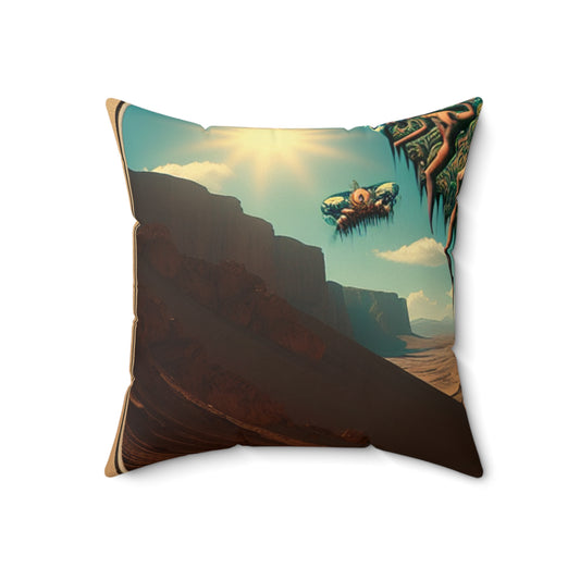 "Uprising in the Outback" - The Alien Spun Polyester Square Pillow Surrealism Style