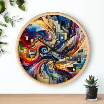 "Azul Sereno: Arte Abstracto con Formas Geométricas" - El Reloj de Pared Alien Arte Abstracto