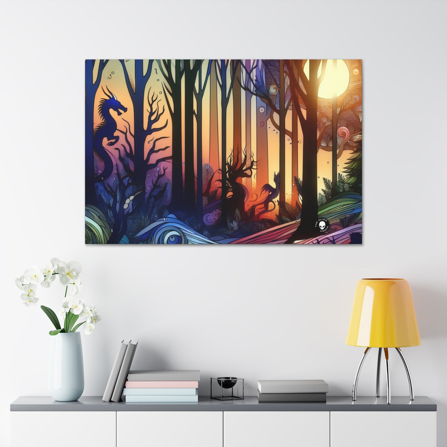 "Mystical Twilight: Creatures in the Forest" - The Alien Canva