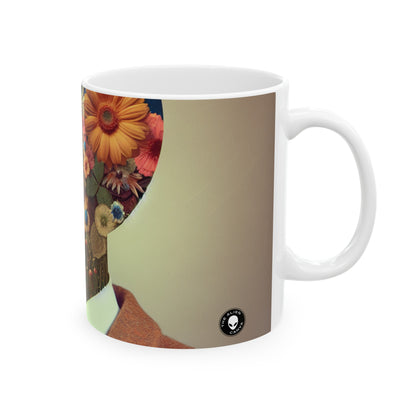 "Nature-Tech Fusion: A Photomontage Exploration" - The Alien Ceramic Mug 11oz Photomontage