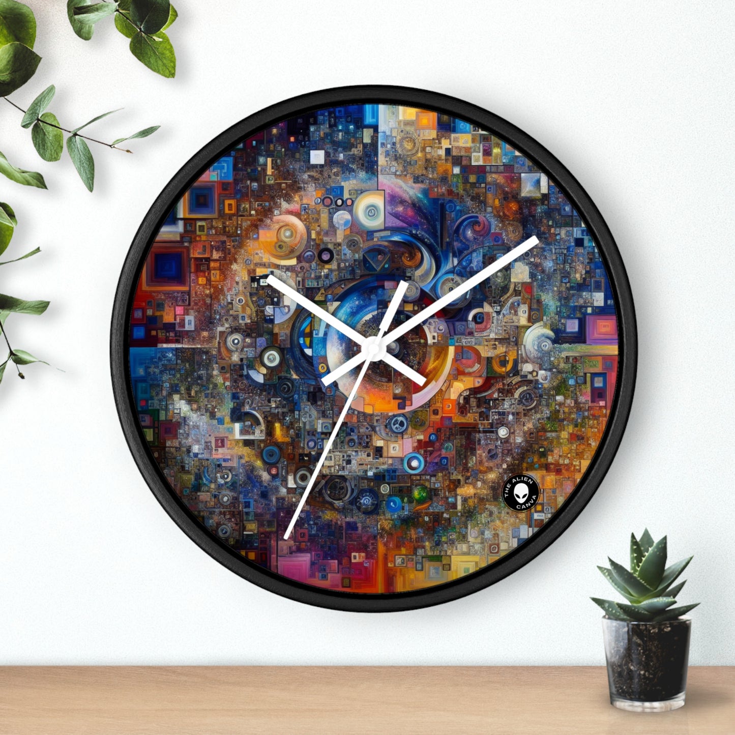 "Perception déformée : un commentaire postmoderne sur la réalité" - L'horloge murale extraterrestre Art postmoderne