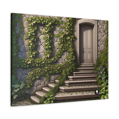 "Mur de Lierre en Trompe-L'oeil" - Trompe-l'oeil Alien Canva