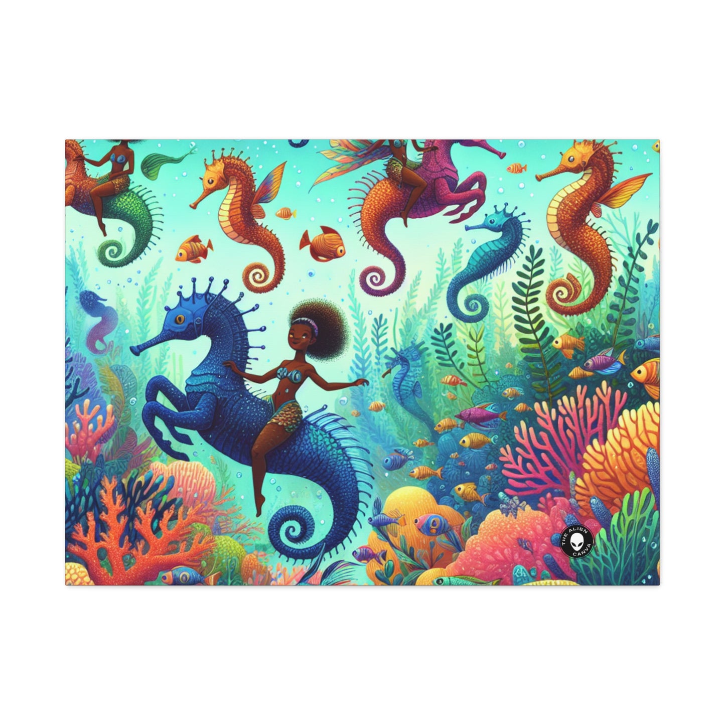 Reino acuático encantado: sirenas y caballitos de mar - The Alien Canva