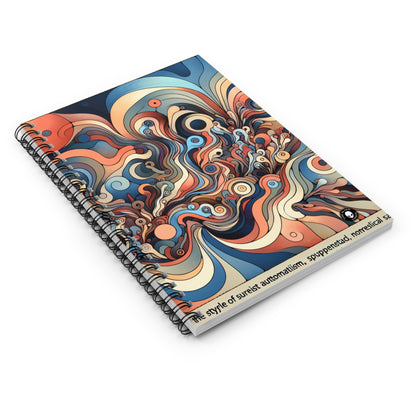 "Unleashing the Unconscious: A Surrealistic Exploration" - The Alien Spiral Notebook (Ruled Line) Surrealist Automatism