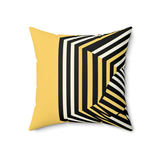 "Dynamic Illusions: Op Art Exploration"- The Alien Spun Polyester Square Pillow Optical Art (Op Art)