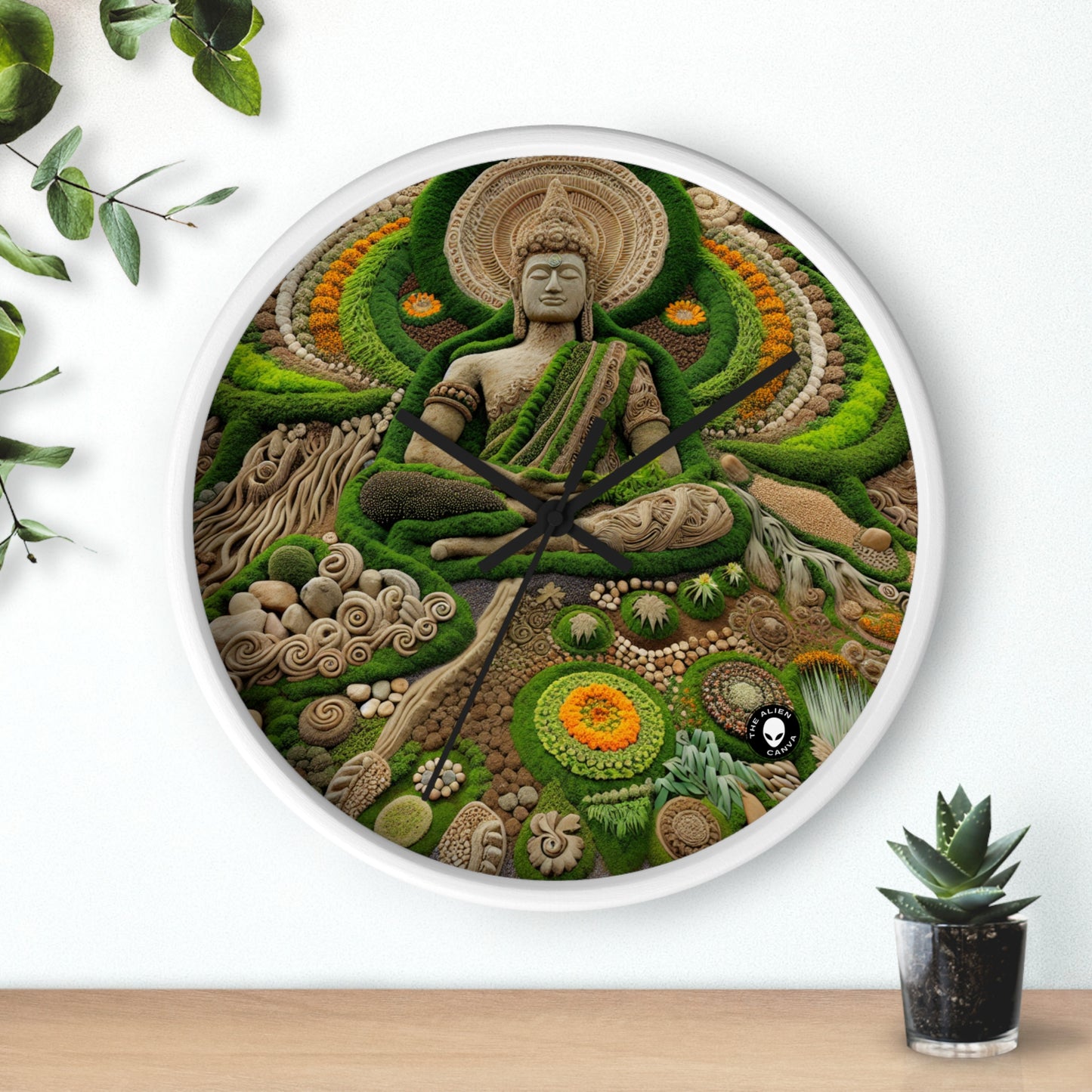 "Forest Mandala: Una armonía de la naturaleza" - El reloj de pared alienígena Earth Art