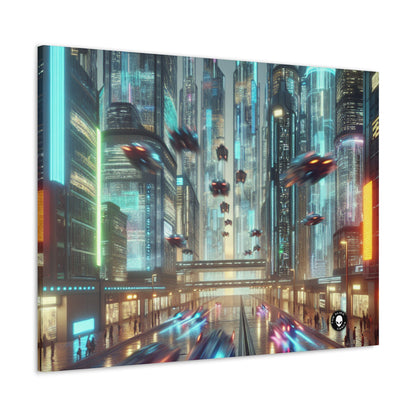 Neon Rain: A Futuristic Cityscape - The Alien Canva