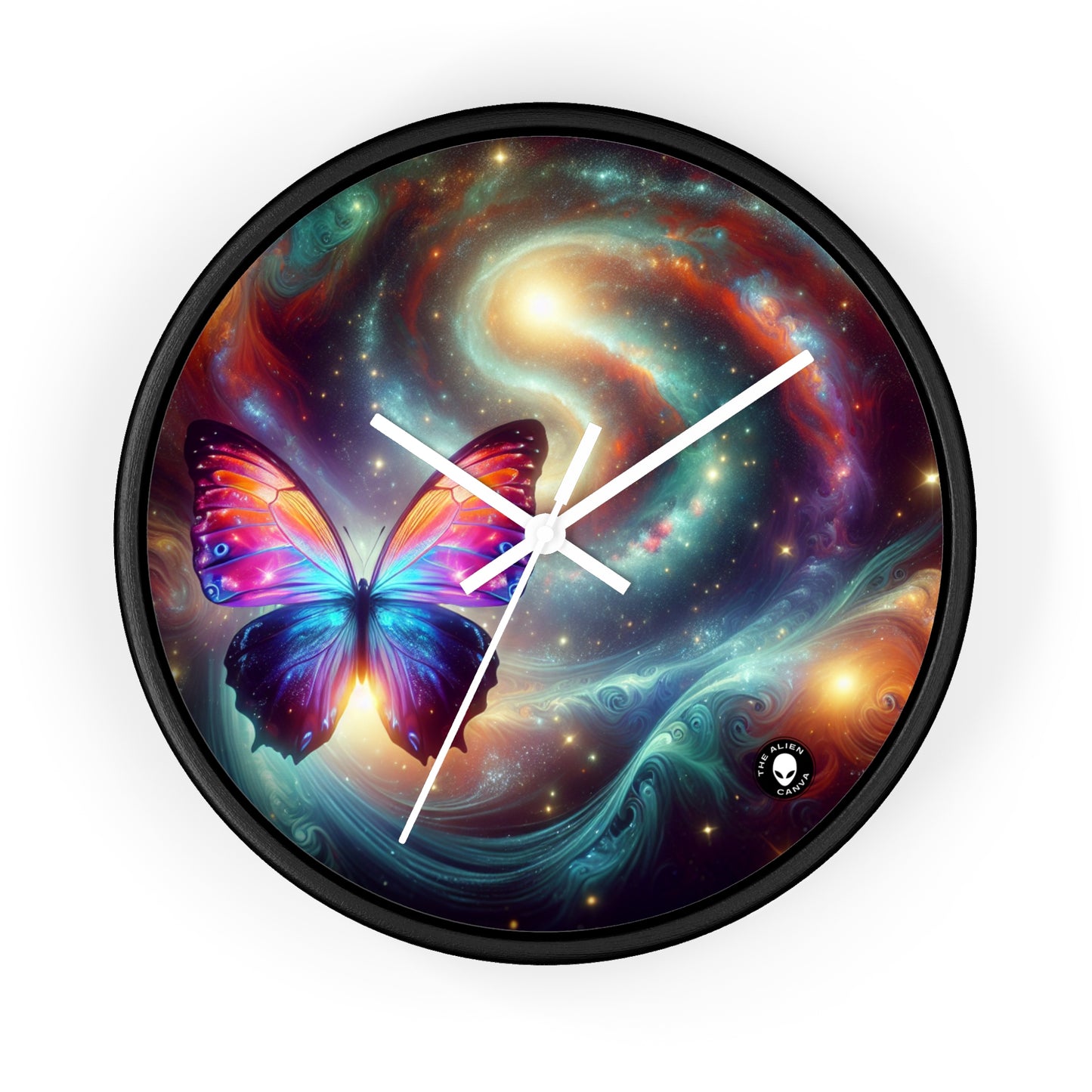 "Galactic Butterfly: A Cosmic Spectacle" - The Alien Wall Clock