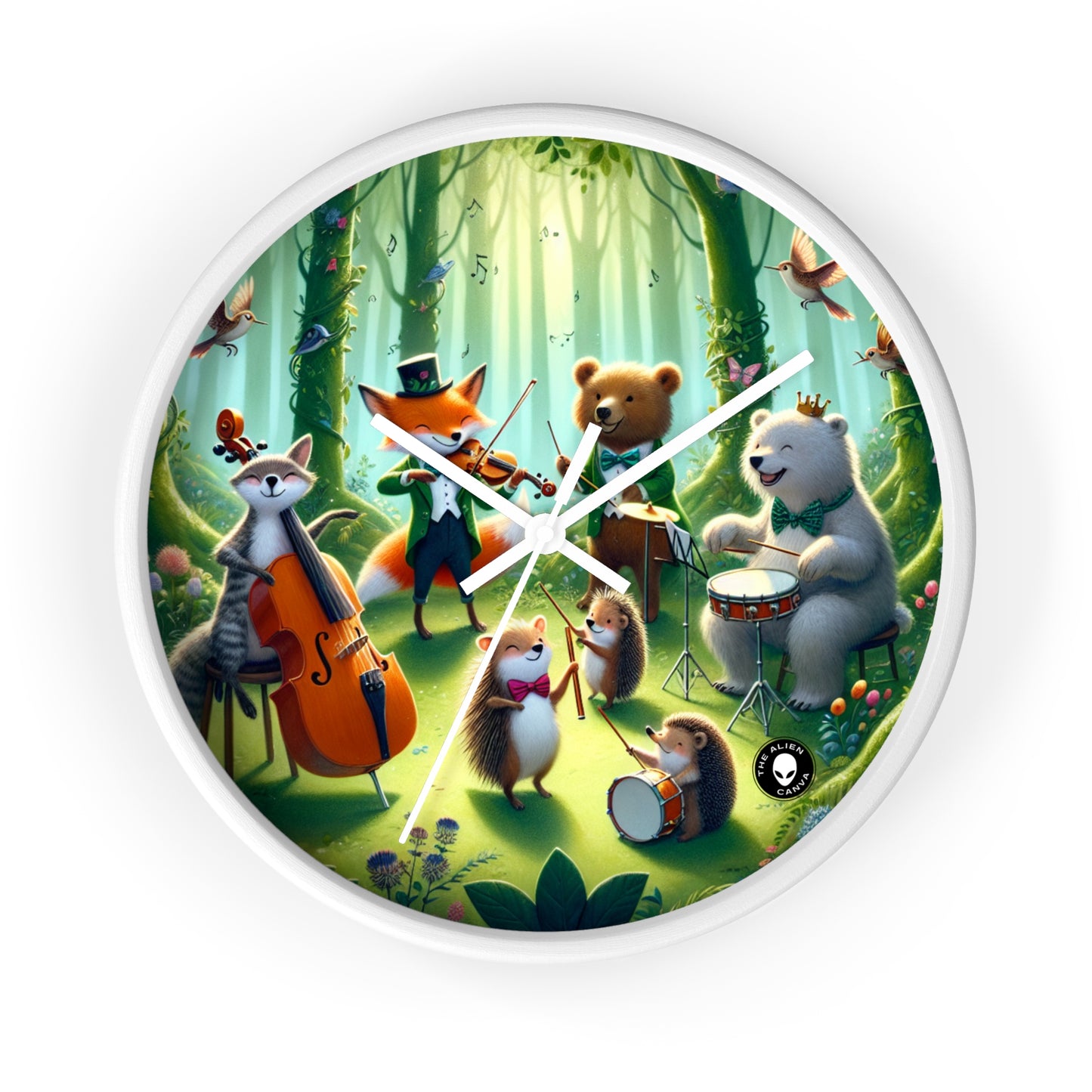 "Melodious Menagerie: Musical Animals in the Enchanted Forest" - The Alien Wall Clock