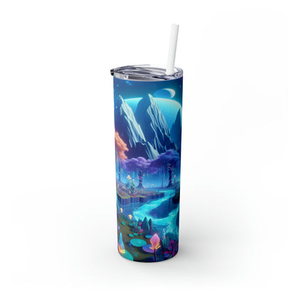 "Dreamscape Odyssey" - El vaso delgado Alien Maars® con pajita de 20 oz Arte de realidad virtual