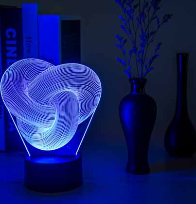 Lámpara de mesa 3D acrílica colorida táctil, luz nocturna LED 3D abstracta, iluminación decorativa, lámpara de ambiente para dormir para bebé, el mejor regalo