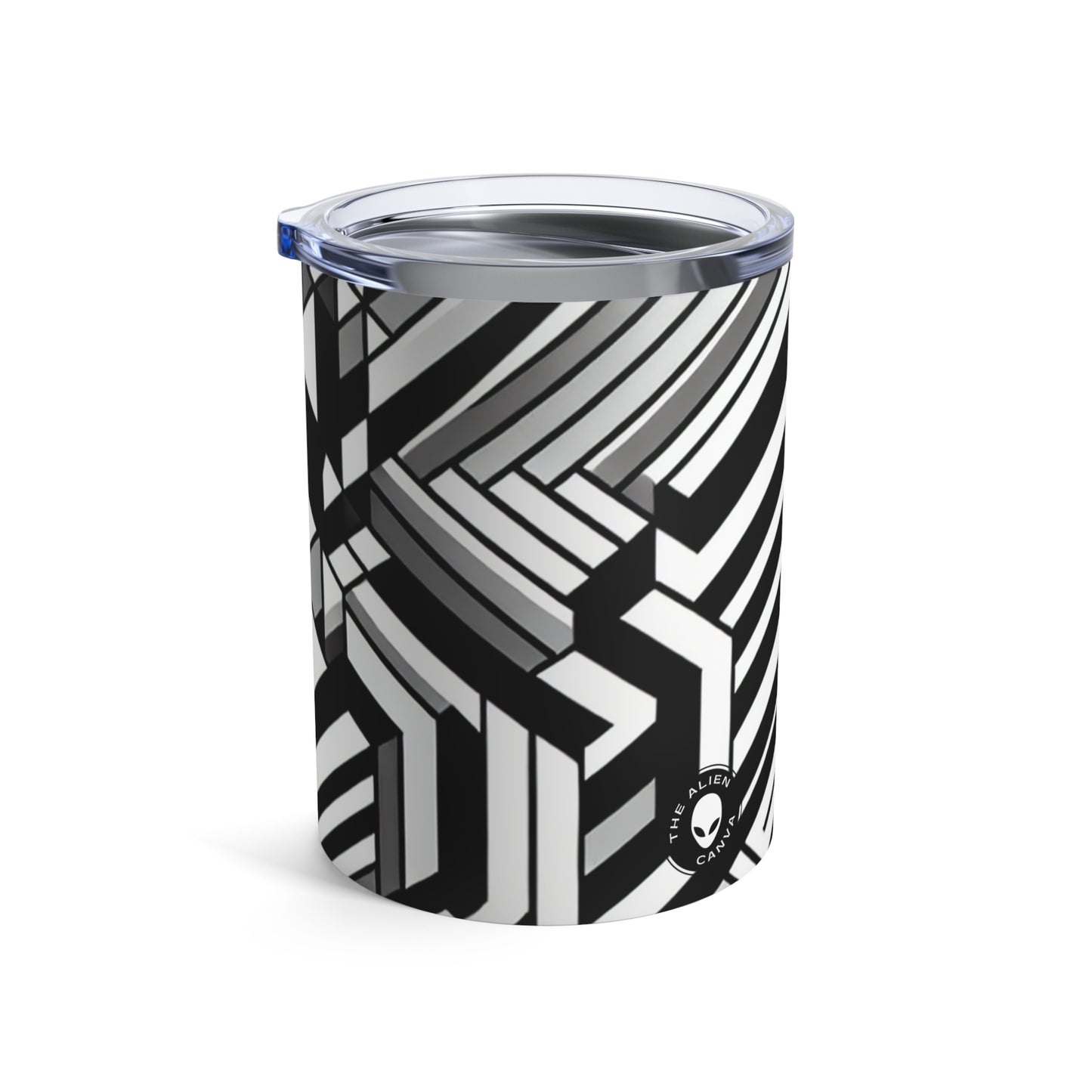 "Percepción en movimiento: una obra maestra de arte óptico alucinante" - The Alien Tumbler 10oz Op Art