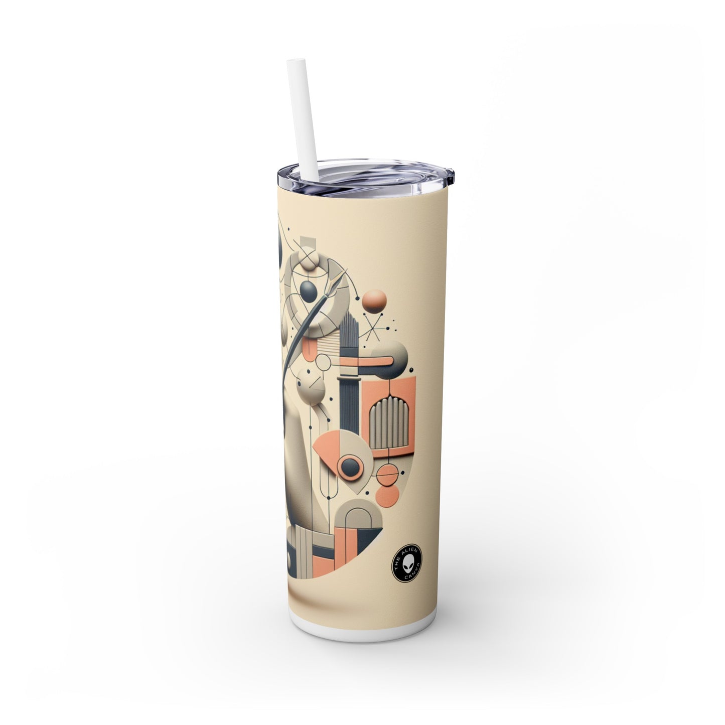 "Tech-Nature Fusion: An Artistic Exploration" - The Alien Maars® Skinny Tumbler with Straw 20oz Conceptual Art