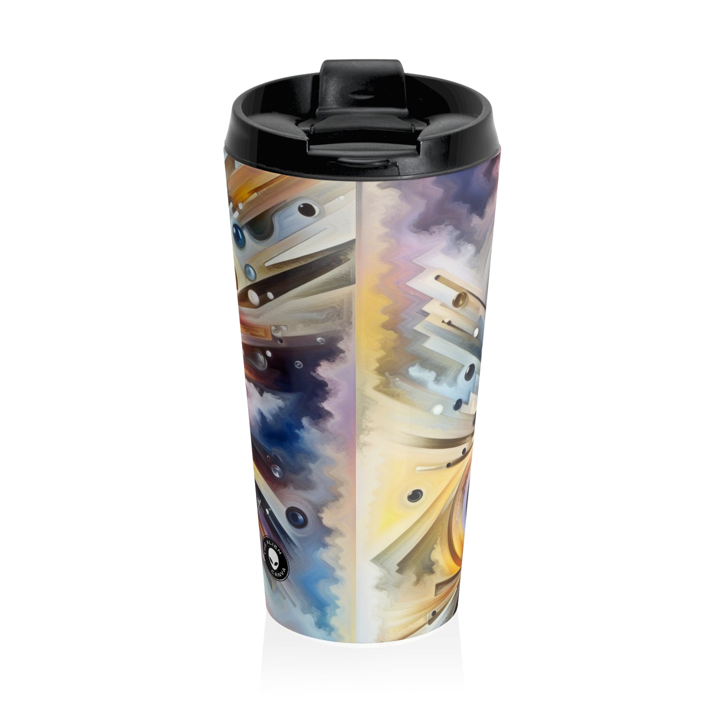 "Nature's Mechanical Symphony" - The Alien Stainless Steel Travel Mug Abstract Surrealism